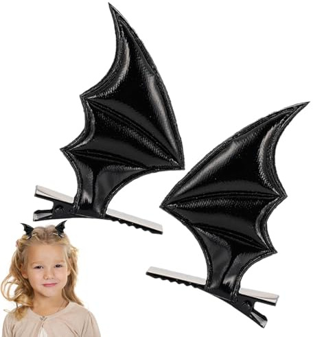 Fledermausflügel-Clips - 2 Stück Gothic Haarspangen,Halloween-, Haarnadel-Haarschmuck, Haarspange, Haarspange für Party-Cosplay-Requisiten