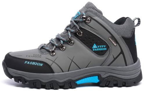 Xuanke Wanderschuhe Herren Wasserdicht Trekkingschuhe Damen Wanderstiefel Outdoorschuhe männer Bequem Leicht Bergstiefel für Camping (Grau, Erwachsene, Herren, 39, Numerisch, EU Schuhgrößensystem, M)