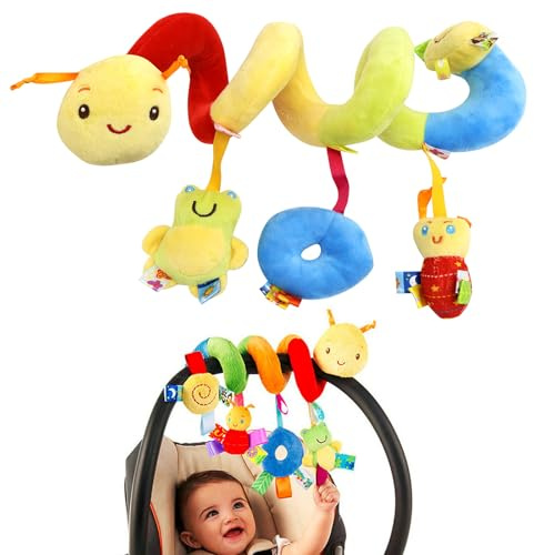 Kinderwagenkette Kinderwagen Baby Spielzeug Babyspielzeug ab 0 3 6 9 12 Monate Activity Spirale Baby Toys Spielbogen Anhänger Babyschale Spielzeug Neugeborene Geschenk Plüsch Kinderwagenspielzeug