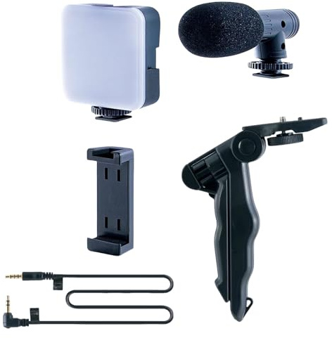 YUNGLOO Dotato di un treppiede regolabile con microfono e clip per telefono, questo set Vlog multifunzione è ottimo per lo streaming live degli accessori per fotocamera per smartphone per i creatori