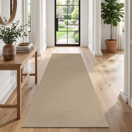 SHACOS Teppich Läufer 60x180 cm Läufer Flur rutschfest Teppichläufer Küchenteppich Waschbar Flur Läufer Teppich für Küche, Eingang, Innen, Braun