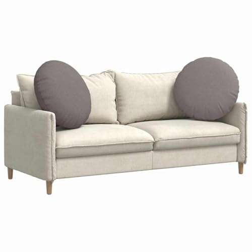 vidaXL Sitzkissen 2 STK. Stoff Taupe Ø80 x 29 cm