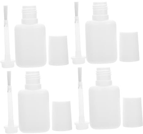 OATIPHO 22pcs 10ml White Nail Gel Jars and Nail Glue Containers with Brush for DIY Polish Travel Top Coat Bottles Suitable for Art and Cuticle Oil Storage