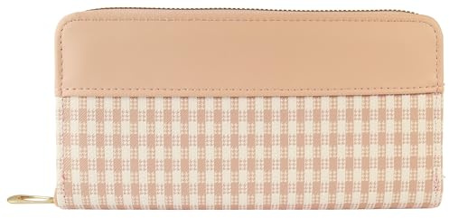 Cham Cham Geldbörse für Damen aus Kunstleder in Rosa, Geldbeutel mit Reißverschluss in 10 x 19 x 3,8 cm