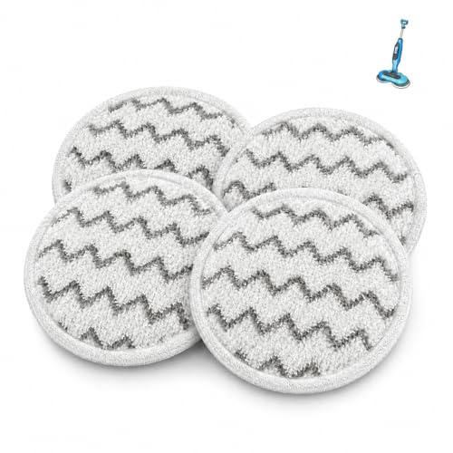 4 Pack Shark Steam Mop Pads, Shark Steam and Scrub Mop Replacement Pads Compatible with S7000/S8001/S8201/S7201/S7001, Washable Microfibre Mop Heads for Sealed Hard Floors