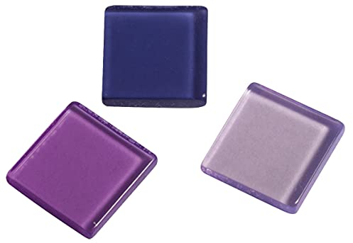 Rayher Acryl Mosaik, transparent 1x1cm, ca. 205Stück, Lilatöne-Mischung, quadratisch, Kunststoffsteine, Kunststoffmosaik durchscheinend,SB-Box 50g ,14540314