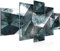 Runa Art Wandbilder 3D Effekt 5 Teilig Bild auf Vlies Leinwand Deko Wohnzimmer Abstrakt Illusion Blau 506552b