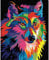 Fuumuui peinture par numéros adultes et enfants débutants comprenant pinceaux et peintures acryliques 40 x 50 cm - animaux, loup coloré