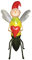 Set von Zwei Bienen mit Herz und Blume,Gartenfigur,Gartendokoration,Bunte Metallfiguren