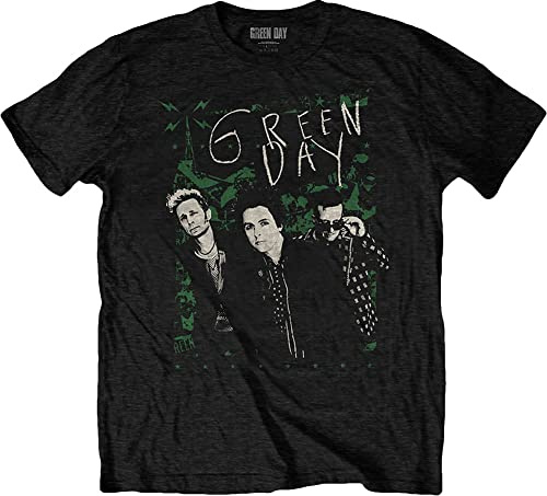 Green Day Unisex Adult Green Lean T-Shirt (XL) (Black)