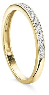 OROVI Schmuck Damen Ring Gelbgold 0.05 Ct Diamant Ewigkeitsring 14 Karat (585) Gold und Diamanten Brillanten