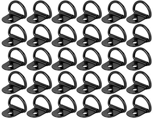 X AUTOHAUX 30uds Negro D Forma Amarre Anclaje Amarre círculos para Coche Camión