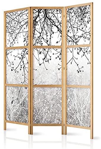 murando - Paravent Innen Raumteiler Holz Baum Botanik Wald Natur 135x172 cm 3-teilig Japanische Trennwand Raumtrenner Room Divider Mobiler Sichtschutz Spanische Wand Raum Abtrennung b-C-0840-z-b