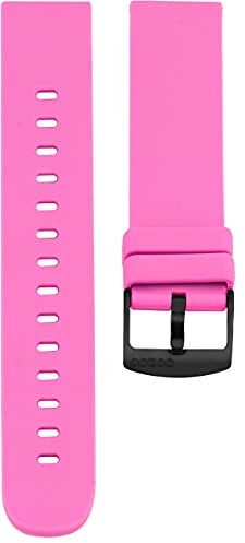 Oozoo Ersatzarmband Uhr 20mm Silikon - Pink mit schwarzem Verschluss - Silikonarmband 20mm für Armbanduhren - Ersatzarmband Uhr Damen & Herren - Uhrarmband 20mm Schnellwechselverschluss 426.20