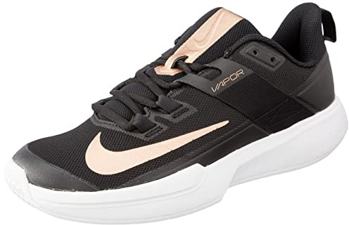 Nike Damen Court Vapor Lite Low Top, Black MTLC Red Bronze White, 43 EU