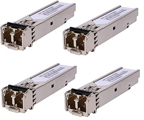 4 Stück 1,25G 850nm Multimode SFP LC Transceiver Glasfasermodul 550 Meter 1000Base-SX LC MMF für Cisco GLC-SX-MMD/SX-MM/SFP-GE-S,Fortinet,Ubiquiti UniFi UF-MM-1G,S- Meraki MA-SFP-1GB-SX