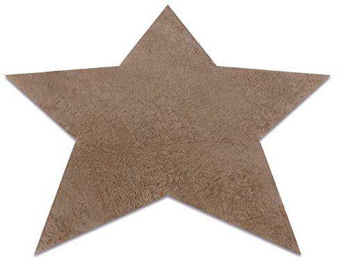 rugsx Moderner Waschteppich Shape Stern Shaggy - beige plüschig, Antirutsch 80x80 cm
