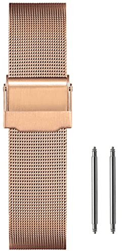 masar 18mm Rose Gold Mesh 0.4mm - Bracelet de Montre Maille Milanaise Mesh 0.4mmFemme Acier Inoxydable – Multimarques 18 mm Or Rose