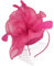 Topkids Accessories Fascinators Chiffon Fascinator Wedding Hat Ascot Hats Net Veil Fascinator Hairband Attached to Metal Aliceband for Girls, Ladies, Women (Fuchsia)