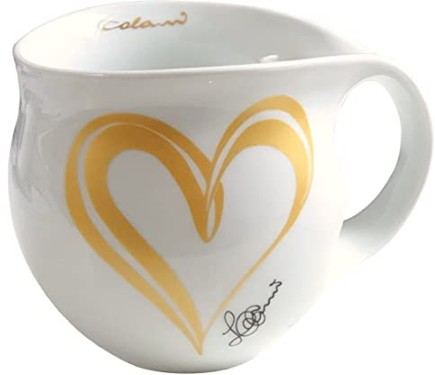 Jumbotasse Colani großer Kaffeebecher Jumbobecher XXL Tasse Porzellan Colani Herz Gold 600ml