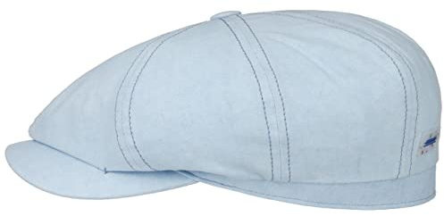 Stetson Hatteras Sustainable Cotton Flatcap - Ballonmütze aus 100% Bio-Baumwolle - Mütze Made in The EU - Frühling/Sommer hellblau S (54-55 cm)