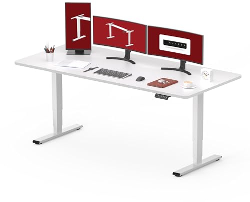 SANODESK Höhenverstellbarer Schreibtisch komplette Tischplatte Schreibtisch Höhenverstellbar Elektrisch Ergonomischer mit Flüsterleisem Dual-Motor 180x80cm