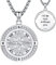 Eusense Kompass Halskette Kette 925 Sterling Silber mit Geburtsstein Kompass Anhänger Kette Herren Damen Amulett Schmuck Graduierung Geschenk Für Familie Freunde Liebhaber Jahrestag Graduierung