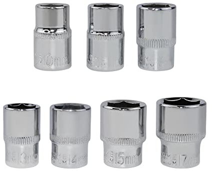 YouseaHome 7 Pcs Socket Set (10, 11, 12, 13, 14, 15, 17mm), Socket Wrench for Electric Ratchet Wrench 12V Right Angle