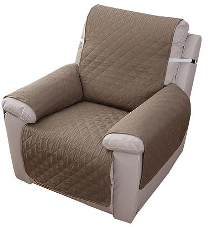 FANSU Stretchhusse für Relaxsessel Komplett Sesselbezug, 1 Sitzer Sesselschoner für Recliner Stuhl Sessel, Stretch Sofabezug, Elastisch Bezug für Fernsehsessel Liege (Khaki)