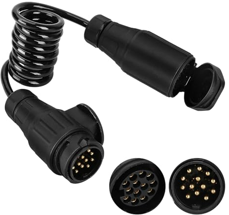 MorNon 13-adriges 1M Spiralkabel Anhängerkabel Wohnmobil-Steckeradapter für Nutzfahrzeuge Auflieger Anhänger