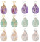 SUPERFINDINGS 12 Pz 6 Stili Ciondoli In Pietra Mista Ciondoli In Pietra Ametista Quarzo Rosa Ciondoli Waterdrop Waterdrop Wired Wrapped Gemstone Charms