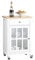 SoBuy Chariot de Service Desserte de Cuisine à roulettes Meuble de Rangement pour Cuisine et Salon Blanc L63xP46xH88cm, FKW98-WN