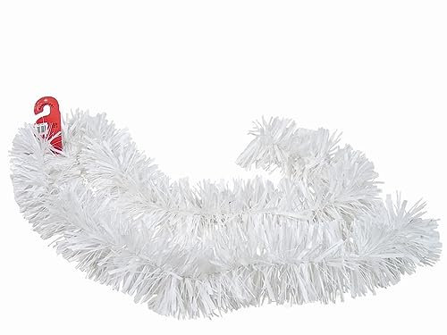 Rollo espumillón Blanco 6 cm decoración Navidad 50 Metros