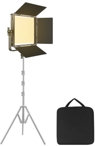 GVM LED Video Light Panel, 40W Bi-Color Fotografie Beleuchtung mit 22000 Lux/0.5m, CRI 97+, 3200K-5600K 672 LED Perlen, Dauerbeleuchtung für YouTube TikTok Streaming Portrait Studio Filmen