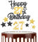 Black Gold 27th Happy Birthday Candles Cake Toppers Set, Number 27 Candle for Cake, Gold Candles for Women Men Birthday Decorations, Star Cake Toppers for Girls Boys Birthday Party Wedding Anniversary