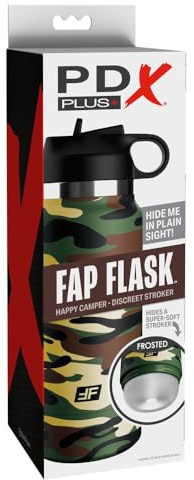 PDX Fap Flask - Happy Camper, Frosted/Camo, 8,3x17,8 cm