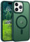 DUEDUE Cover Magnetica per iPhone 14 Pro Max 6.7[Compatibile con MagSafe], Custodia Opaca per iPhone 14 Pro Max Case con Pulsante metallico Ultra-Sottile TPU Silicone Anti-Scivolo, Verde