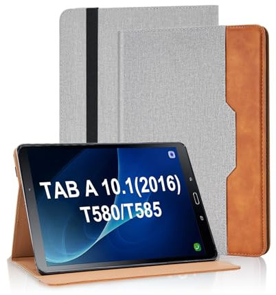 Vkooer Custodia per Samsung Galaxy Tab A 10,1 2016 (SM-T580 / T585) Cover Protettiva Pelle PU con Auto Svegliati/Sonno e Supporto Funzione Flip Tasca Case - Grigio
