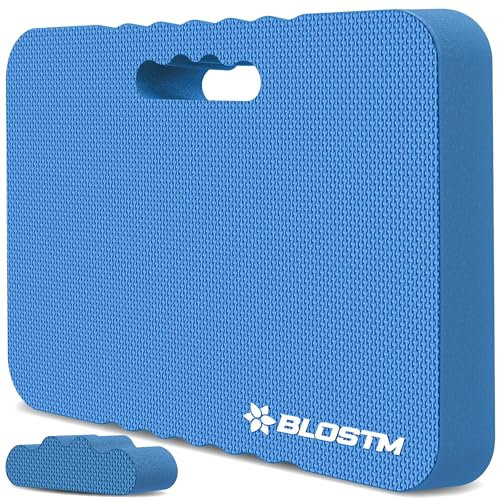 BLOSTM Tapis de Genoux Extra Épais pour Le Jardinage - Grand Coussin de Genoux en Mousse Bleu, Protection pour Genoux Résistante à l'eau avec 2 Textures pour Le Travail, Le Yoga, Le Bain de Bébé