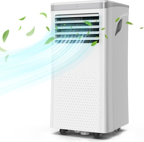 Condizionatore Portatile 7000 BTU, 3-in-1Condizionatore d'aria mobile, Raffreddamento, Ventilazione, Deumidificazione, Modalità Sleep, copertura fino a 35㎡, Bianco[Classe di efficienza energetica A]