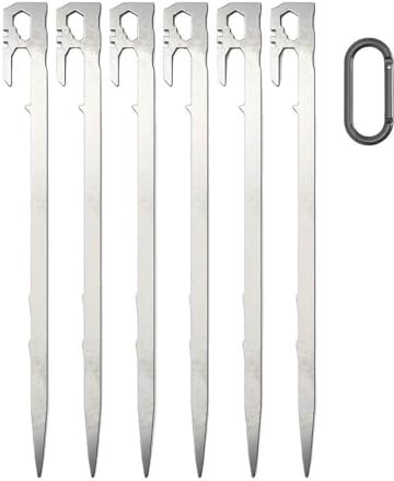 MINGYTN Trampolin Randabdeckung 6 Stück Heringe 28 cm Edelstahl Camping Zelt Garten Boden Markisen Hängematte Trampolin Zubehör
