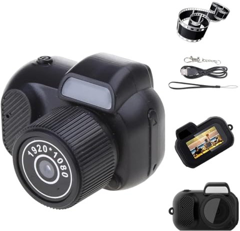 Mini fotocamera portachiavi, piccola videocamera DV DVR, videocamera digitale piccola con schermo da 0,96 pollici, piccola videocamera compatta da 1080 p, per viaggi e selfie (con memoria piccola da