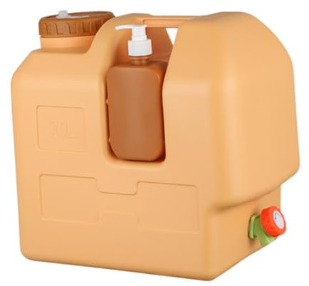 QSTDGVPW Bidon Eau avec Robinet, Robinet Contauteur de Stockage d'eau avec Distributeur de Savon, Jerrican d'eau Alimentaire de Camping, pour Activités de Plein Air, Caravane, Randonnée, 30L
