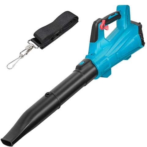 Powerful Cordless Leaf Blower for Home Or Garden Leaf/Snow/Dust Removal, Wind speed: 40m/s +No-load speed 28000r/min, step-less speed adjustment,Compatible with Makita 18V Battery（body only）