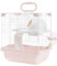 Qianly Cage de à 2 Niveaux pour Hamster, Châssis Haut, Plateau Inférieur Amovible, Polyvalente, pour Souris et Rats, 19 X 23 X 28 Cm, Rose