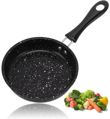 Paicreate Granite Frying Pans Non Stick, Egg Pan, Small Frying Pan for Induction, Electric and Gas Hob, PFOS & PFOA Free(12 cm)