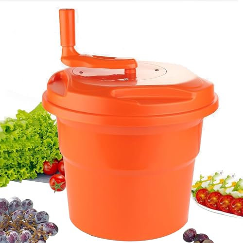 Salatschleuder, 10L/20L Große Gemüsescheibe, schnelle Dehydration, BPA-frei, leicht zu reinigen, Obst- und Gemüseabtropfer und Mixer