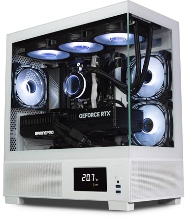 ionz Gaming PC - Desktop Computer, AMD Ryzen 7 5700X, NVIDIA RTX 5060,16GB RAM 1TB NVMe SSD, 360 mm AIO Cooler, Windows 11, 500W 80+ PSU, WiFi, Aether Vision, White