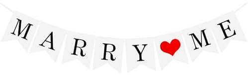 Marry Me Vintage Banner Heiratsantrag Party Dekoration Schwarz Rot