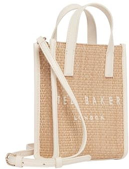 Ted Baker S284048IVORYO/S Damen Mini-Tasche aus Kunstbast, Elfenbeinfarben